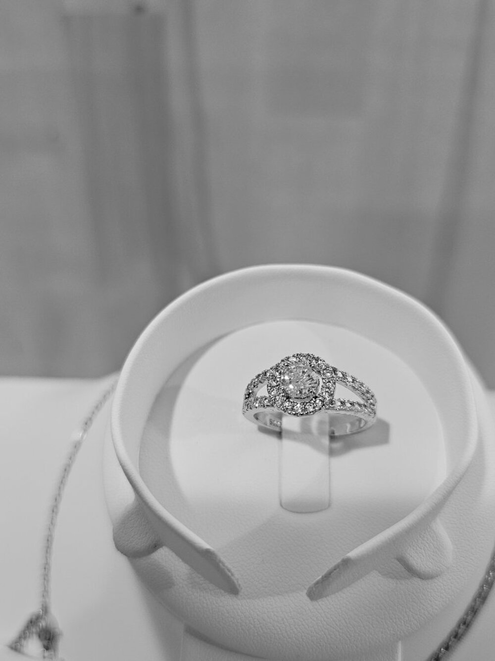 925 Sterling Silver Cushion-Cut CZ Halo Engagement Ring